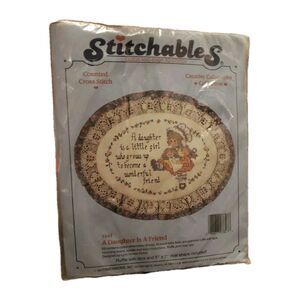 Counted Cross Stitch Kit "A Daughter is a Friend" 5" x 7" Stitchables Vintage